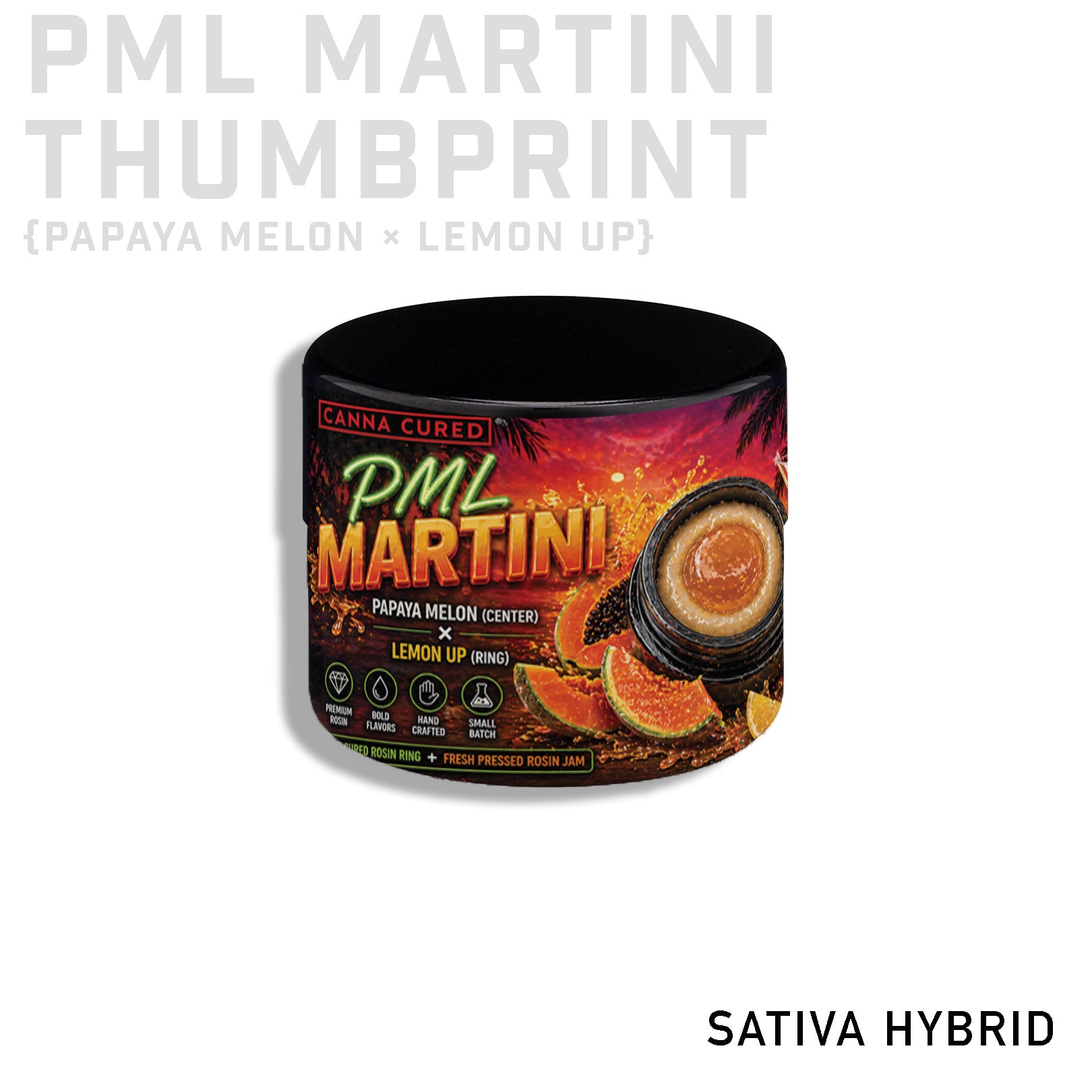 PML Martini 2g Hash Rosin Thumbprint Jar